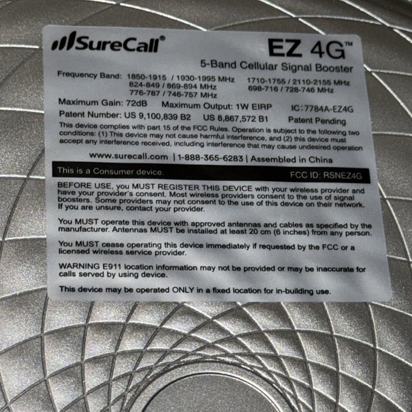 NWT SureCall Silver EZ 4G Cell Phone Signal Booster Up To 2k Sq. ft. 4G LTE Data - Picture 13 of 16
